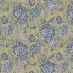 GIN2003BO - Senape | Carta da parati vintage floreale